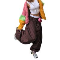 Mode Strassenmode Einfarbig Baumwolle In Voller Länge Freizeithosen Hose Mit Weitem Bein main image 4