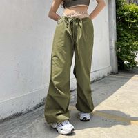 Fashion Streetwear Solid Color Cotton Full Length Casual Pants Wide Leg Pants main image 2