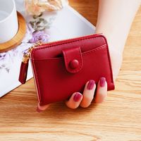 Unisex Solid Color Pvc Zipper Wallets sku image 5