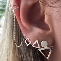 1 Set Streetwear Geometric Star Butterfly Mixed Materials Inlay Turquoise Rhinestones Zircon Women's Earrings sku image 5