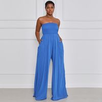 Women'S Holiday Casual Solid Color Full Length Pleated Casual Pants Jumpsuits main image 7