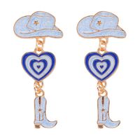 1 Pair Fashion Hat Heart Shape Boots Alloy Enamel Plating Women's Drop Earrings sku image 1