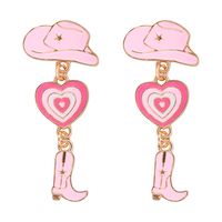 1 Pair Fashion Hat Heart Shape Boots Alloy Enamel Plating Women's Drop Earrings sku image 2