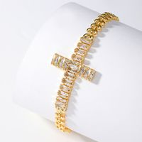1 Piece Fashion Cross Copper Plating Zircon Bracelets main image 6