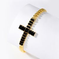 1 Piece Fashion Cross Copper Plating Zircon Bracelets main image 2