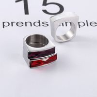1 Piece Fashion Square Stainless Steel Polishing Glass Rings main image 6