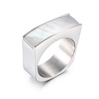 1 Piece Fashion Square Stainless Steel Polishing Glass Rings sku image 22
