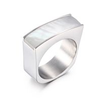 1 Pieza Moda Cuadrado Acero Inoxidable Pulido Vidrio Anillos sku image 23