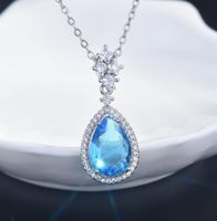 Nuevo Conjunto De Diamantes Amarillos De La Suerte Pendientes De Topa Azul Con Colgante De Diamantes Rosas Argyll sku image 1