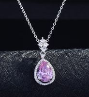 Nuevo Conjunto De Diamantes Amarillos De La Suerte Pendientes De Topa Azul Con Colgante De Diamantes Rosas Argyll sku image 3