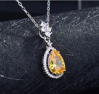 Nuevo Conjunto De Diamantes Amarillos De La Suerte Pendientes De Topa Azul Con Colgante De Diamantes Rosas Argyll sku image 2
