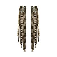 1 Pair Glam Tassel Metal Plating Rhinestones Women's Drop Earrings main image 6
