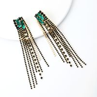 1 Pair Glam Tassel Metal Plating Rhinestones Women's Drop Earrings main image 4