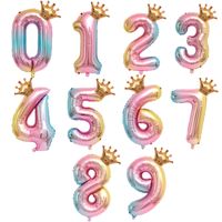 Birthday Cartoon Style Cute Number Aluminum Film Indoor Party Festival Balloons main image 1