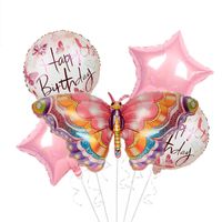 Birthday Pentagram Flower Butterfly Aluminum Film Birthday Balloons 1 Set sku image 19