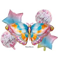 Birthday Pentagram Flower Butterfly Aluminum Film Birthday Balloons 1 Set sku image 20