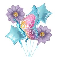 Birthday Pentagram Flower Butterfly Aluminum Film Birthday Balloons 1 Set main image 2