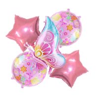 Birthday Pentagram Flower Butterfly Aluminum Film Birthday Balloons 1 Set sku image 11