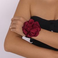 Wholesale Jewelry Streetwear Flower Imitation Pearl Alloy Cloth Bracelets sku image 1