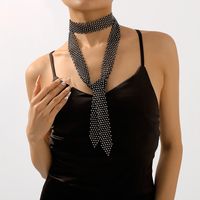 1 قطعة موضة ربطة القوس مادة صمغية حجر الراين تصفيح امرأة سلسلة سترة main image 6