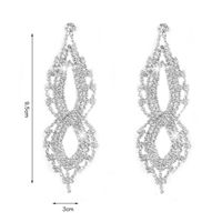 1 Pair Shiny Water Droplets Rhinestone Inlay Crystal Silver Plated Women's Drop Earrings main image 3