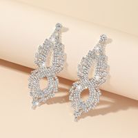 1 Pair Shiny Water Droplets Rhinestone Inlay Crystal Silver Plated Women's Drop Earrings main image 1