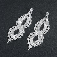 1 Pair Shiny Water Droplets Rhinestone Inlay Crystal Silver Plated Women's Drop Earrings main image 7