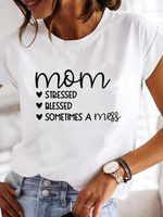 Women's T-shirt Short Sleeve T-shirts Printing Mama Printing main image 4