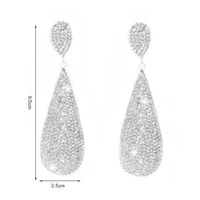 Simple Style Water Droplets Artificial Crystal Inlay Rhinestones Silver Plated Women's Drop Earrings main image 3