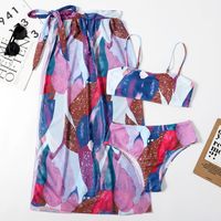 Women's Fashion Multicolor Printing 3 Piece Set Bikinis main image 4