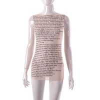 Women's T-shirt Sleeveless T-shirts Printing Patchwork Fashion Letter sku image 5