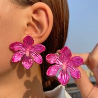 Simple Style Flower Alloy Patchwork Women's Ear Studs main image 1