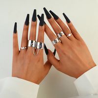 Casual Hip-hop Fashion Star Butterfly Alloy Plating Hollow Out Silver Plated Unisex Open Ring main image 1