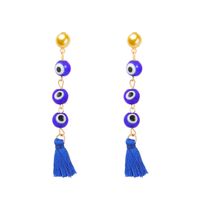 Retro Devil's Eye Alloy Patchwork 14k Gold Plated Women's Dangling Earrings sku image 2