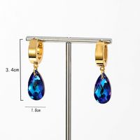 1 Pair Glam Fashion Simple Style Water Droplets Stainless Steel Plating Inlaid Crystal Artificial Crystal Earrings main image 2
