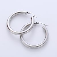 1 Pair Fashion Round Plating Inlay Stainless Steel Artificial Pearls 18k Gold Plated Hoop Earrings main image 5