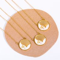 201 Stainless Steel Copper Fashion Plating Round Sun Moon Pendant Necklace main image 2