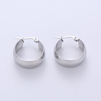1 Pair Fashion Round Plating Inlay Stainless Steel Artificial Pearls 18k Gold Plated Hoop Earrings sku image 2