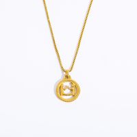201 Stainless Steel 304 Stainless Steel Retro Plating Constellation Pendant Necklace sku image 1