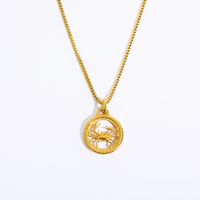 201 Stainless Steel 304 Stainless Steel Retro Plating Constellation Pendant Necklace sku image 2