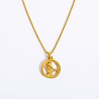 201 Stainless Steel 304 Stainless Steel Retro Plating Constellation Pendant Necklace sku image 3
