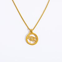 201 Stainless Steel 304 Stainless Steel Retro Plating Constellation Pendant Necklace sku image 5