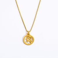 201 Stainless Steel 304 Stainless Steel Retro Plating Constellation Pendant Necklace sku image 6