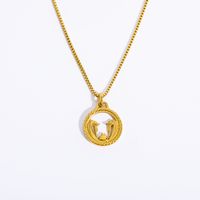 201 Stainless Steel 304 Stainless Steel Retro Plating Constellation Pendant Necklace sku image 7
