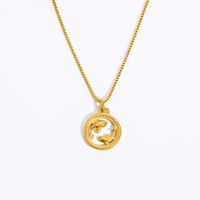 201 Stainless Steel 304 Stainless Steel Retro Plating Constellation Pendant Necklace sku image 8