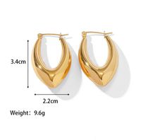 1 Paar Elegant Wassertropfen Herzform Titan Stahl Reif Ohrringe sku image 1