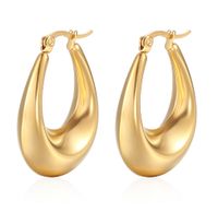 1 Pair Elegant Water Droplets Heart Shape Titanium Steel Hoop Earrings sku image 8