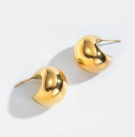 1 Pair Elegant Water Droplets Heart Shape Titanium Steel Hoop Earrings sku image 10