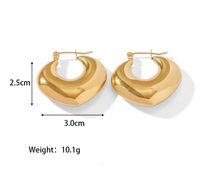 1 Paar Elegant Wassertropfen Herzform Titan Stahl Reif Ohrringe sku image 6