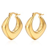 1 Pair Elegant Water Droplets Heart Shape Titanium Steel Hoop Earrings sku image 7